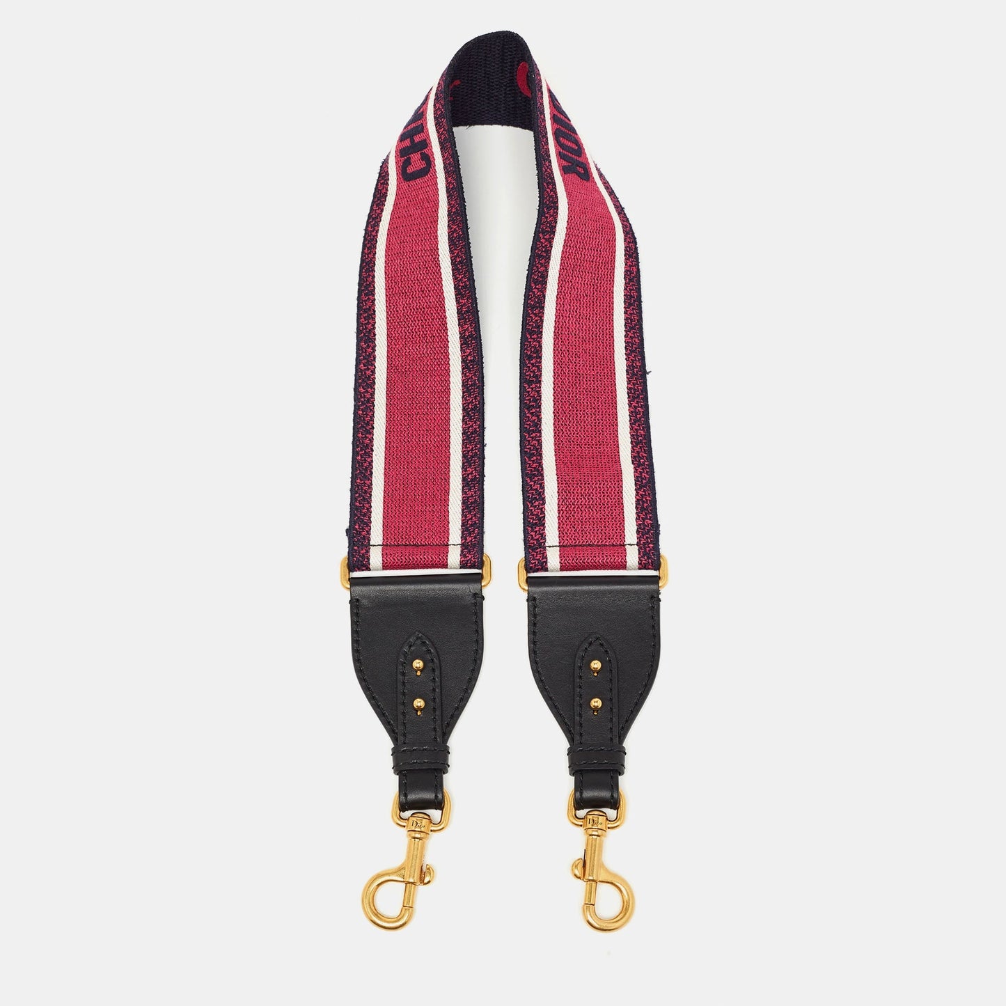 DIOR Navy Blue/Pink Canvas and Leather Shoulder Bag Strap