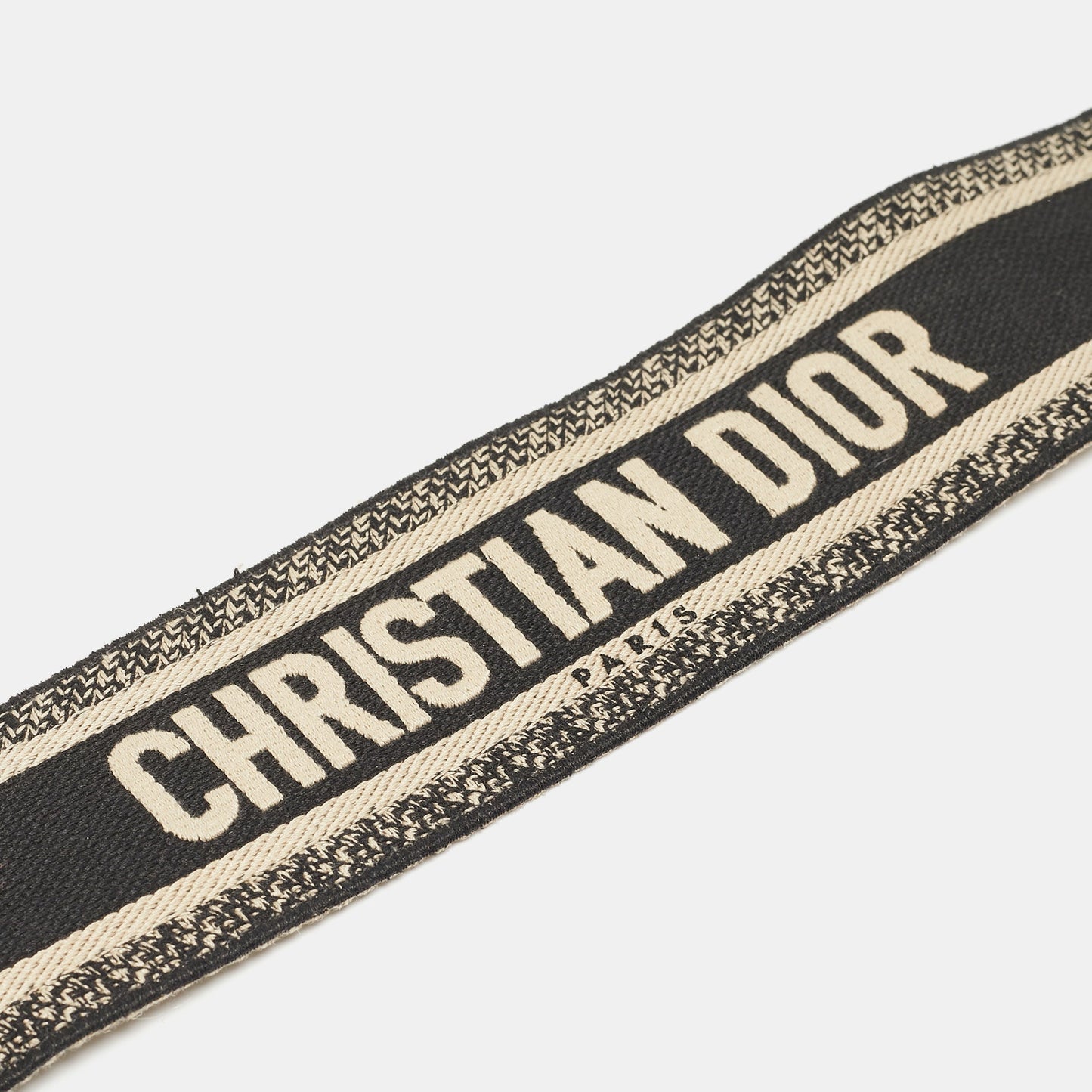 DIOR Black/Beige Canvas and Leather Shoulder Bag Strap