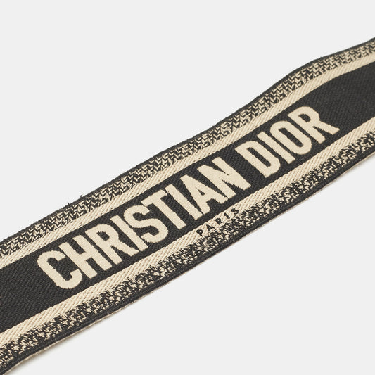 DIOR Black/Beige Canvas and Leather Shoulder Bag Strap
