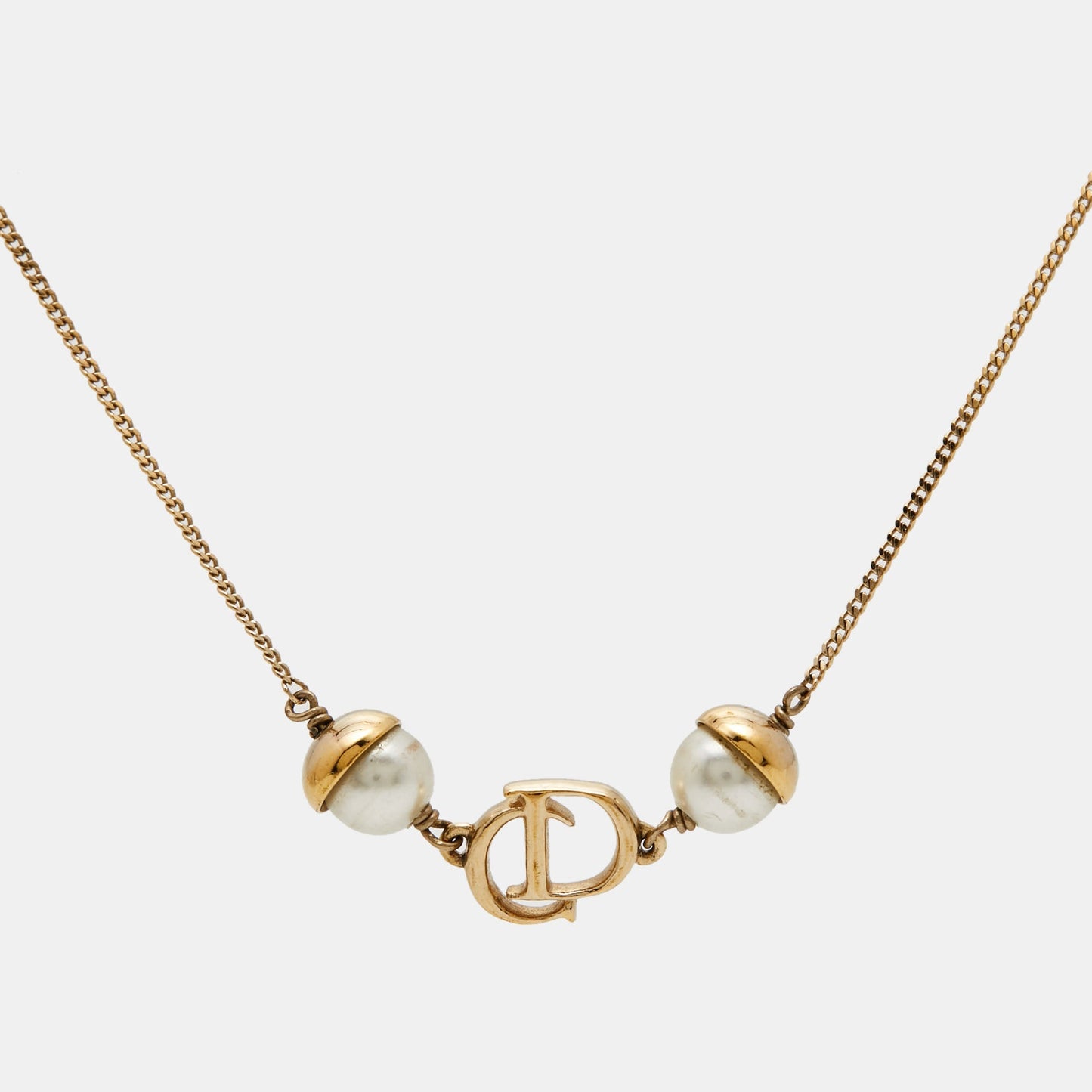 DIOR Mise en  Faux Pearl Gold Tone Bracelet