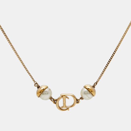 DIOR Mise en  Faux Pearl Gold Tone Bracelet