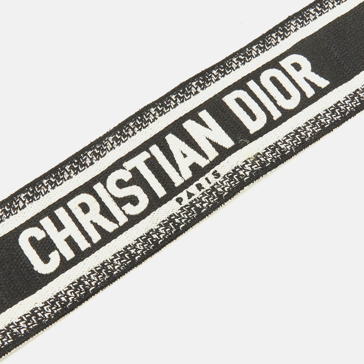 DIOR Black Logo Embroidered Canvas Book Shoulder Bag Strap