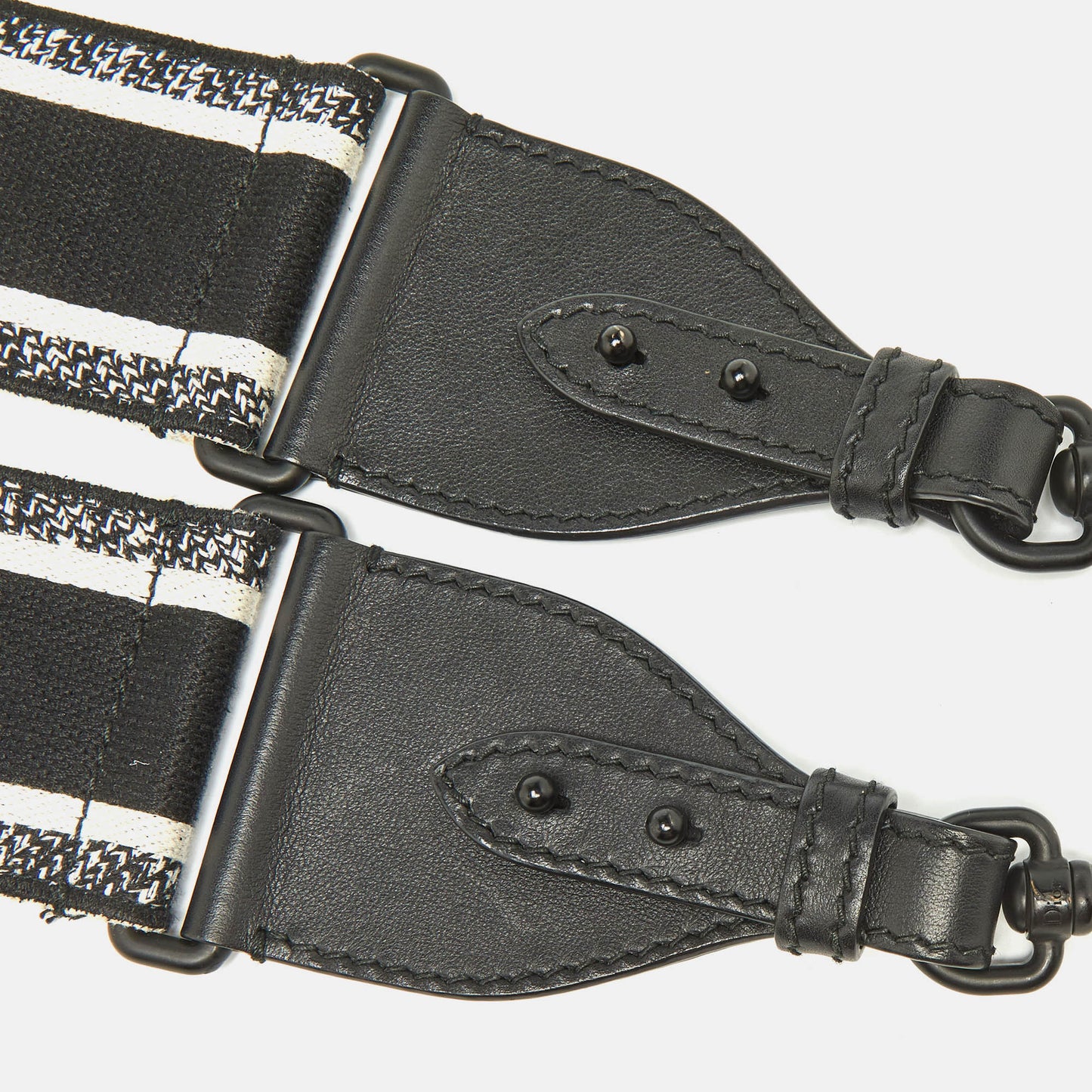 DIOR Black Logo Embroidered Canvas Book Shoulder Bag Strap