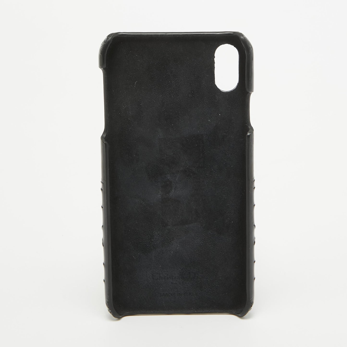 DIOR Black Cannage Patent Leather iPhone XS Max Cover