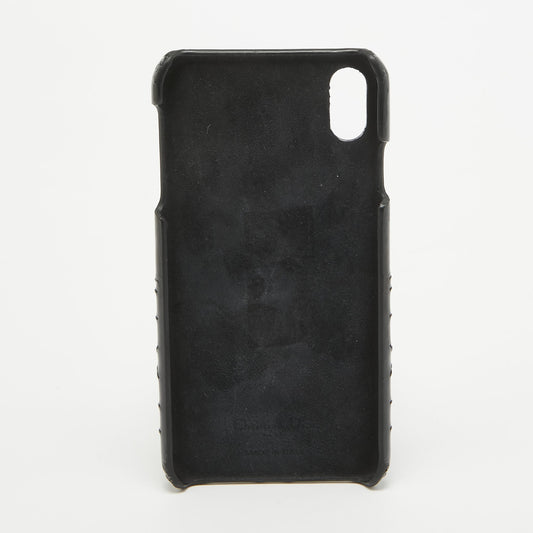 DIOR Black Cannage Patent Leather iPhone XS Max Cover