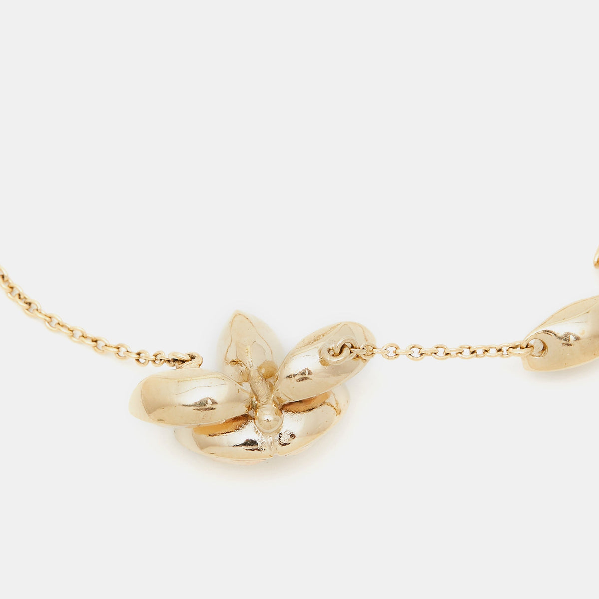 DIOR Floral Crystals Gold Tone Bracelet