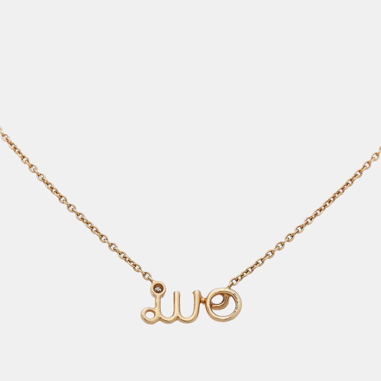 DIOR  amour 'Oui' Diamond 18k Rose Gold Pendant Necklace