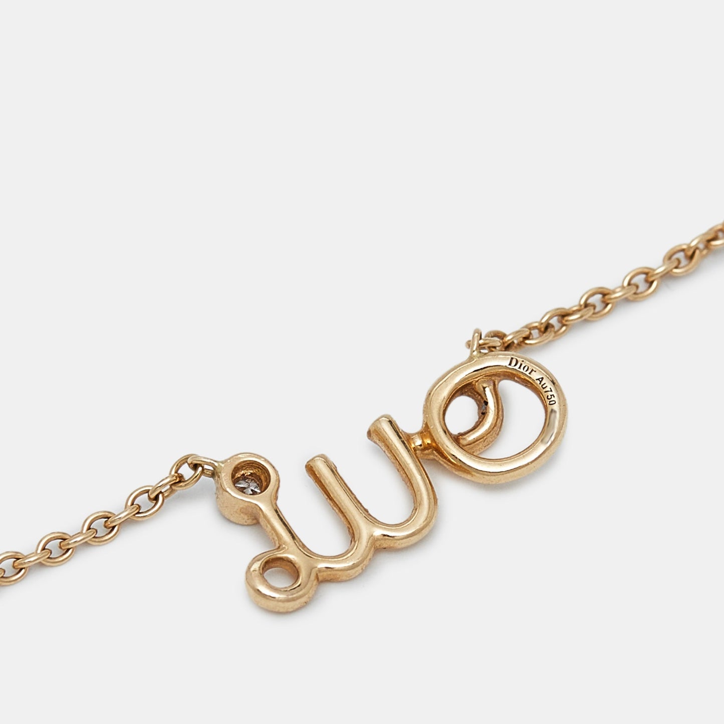 DIOR  amour 'Oui' Diamond 18k Rose Gold Pendant Necklace