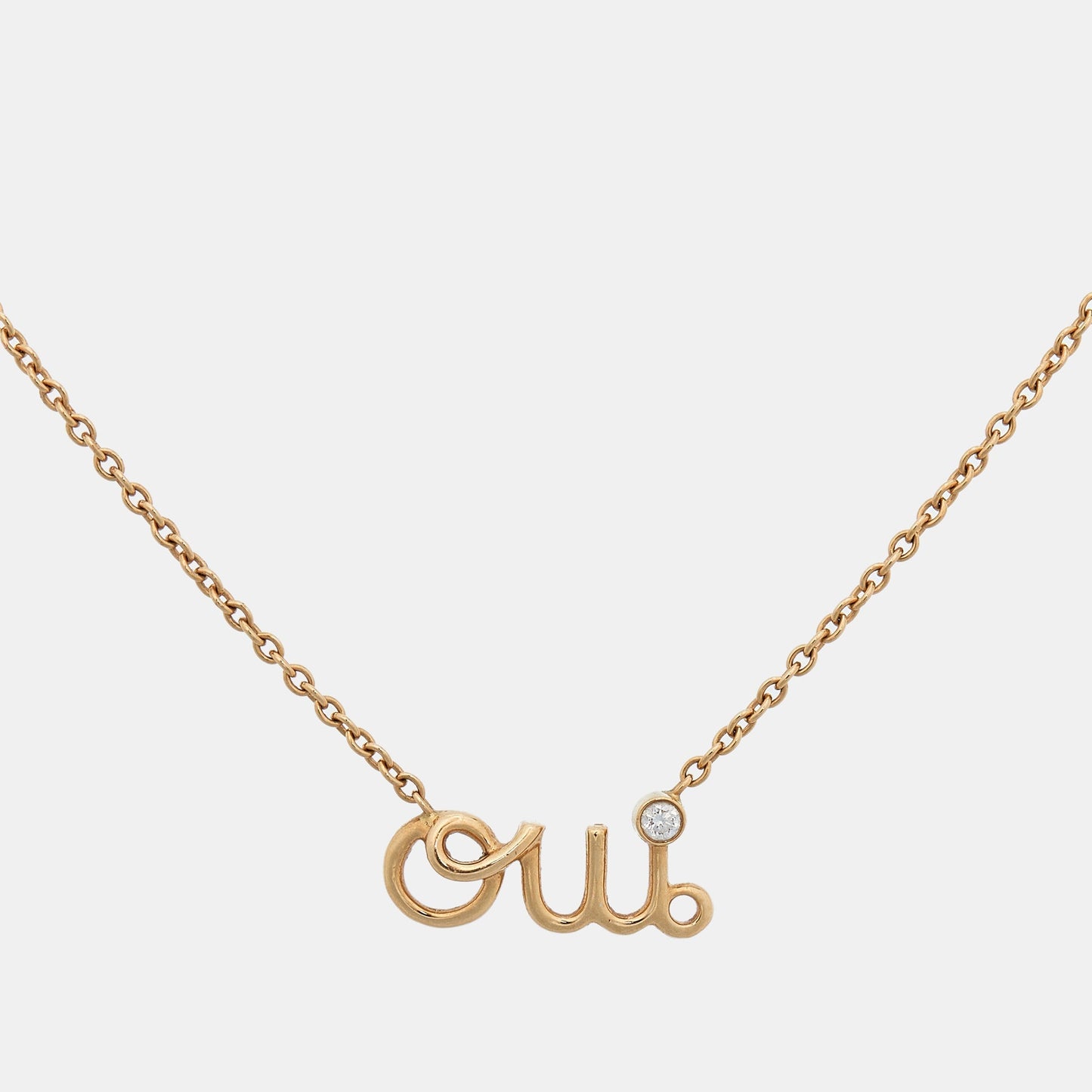 DIOR  amour 'Oui' Diamond 18k Rose Gold Pendant Necklace