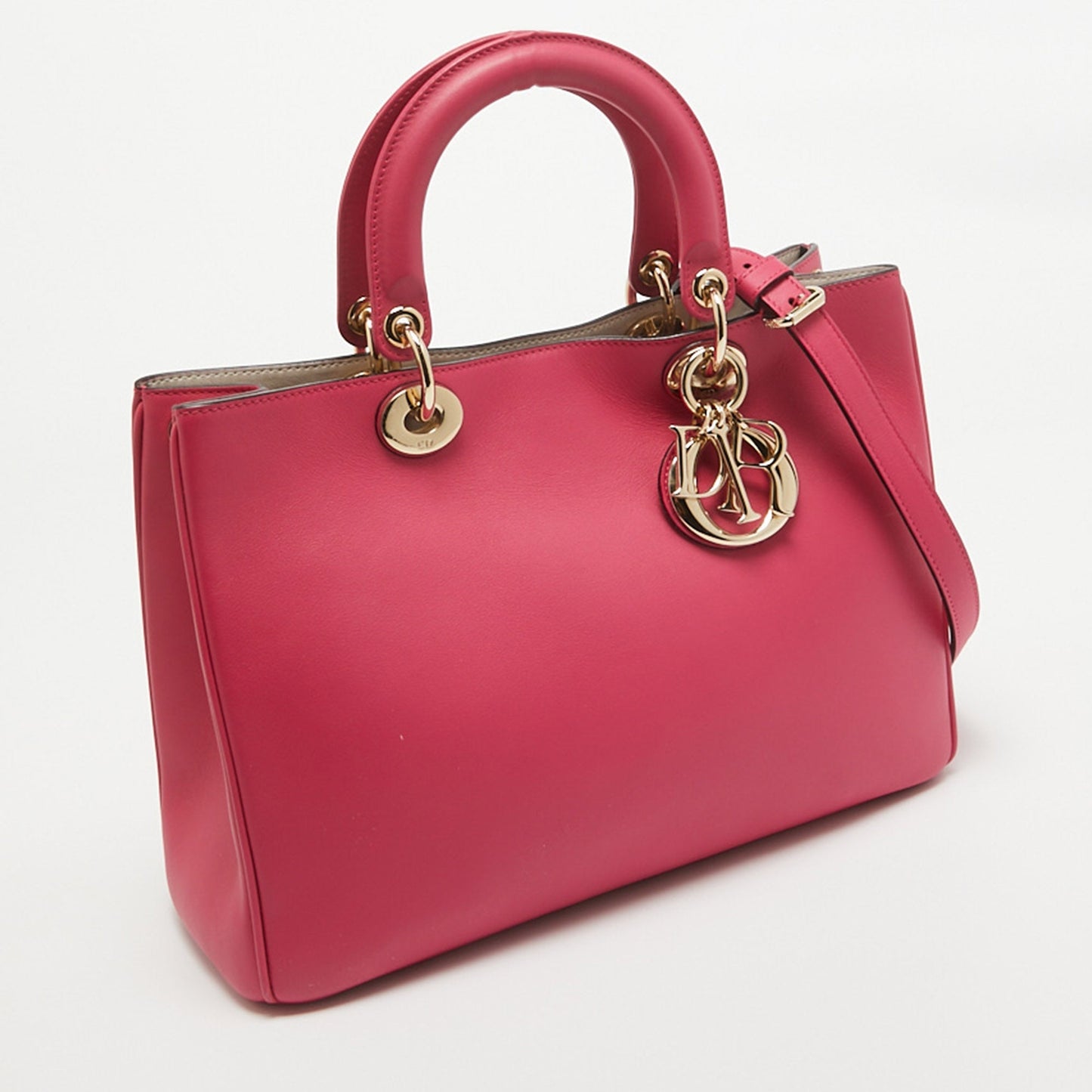 DIOR Pink Leather Medium issimo Shopper Tote