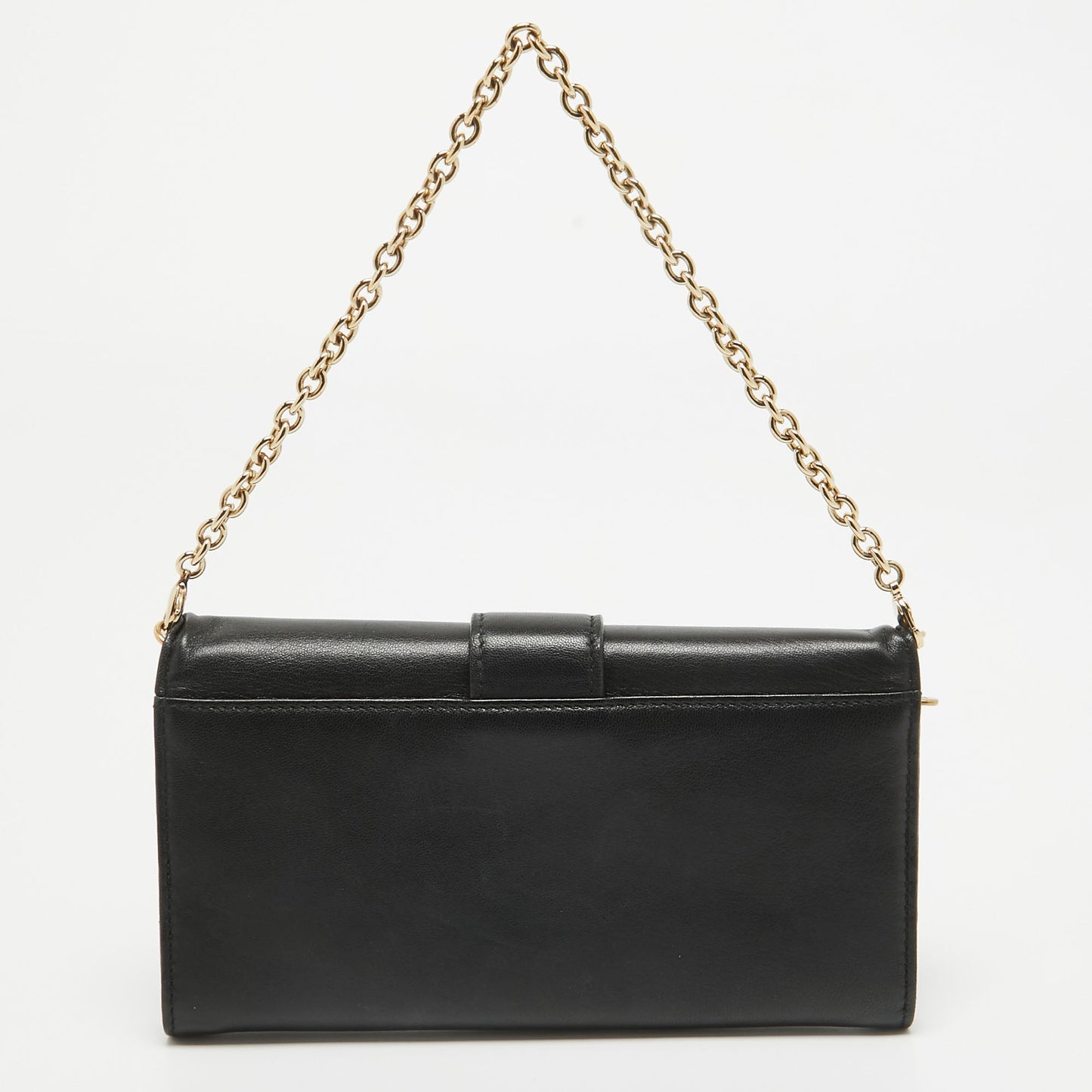 DIOR Black Leather Montaigne 30 Wallet on Chain