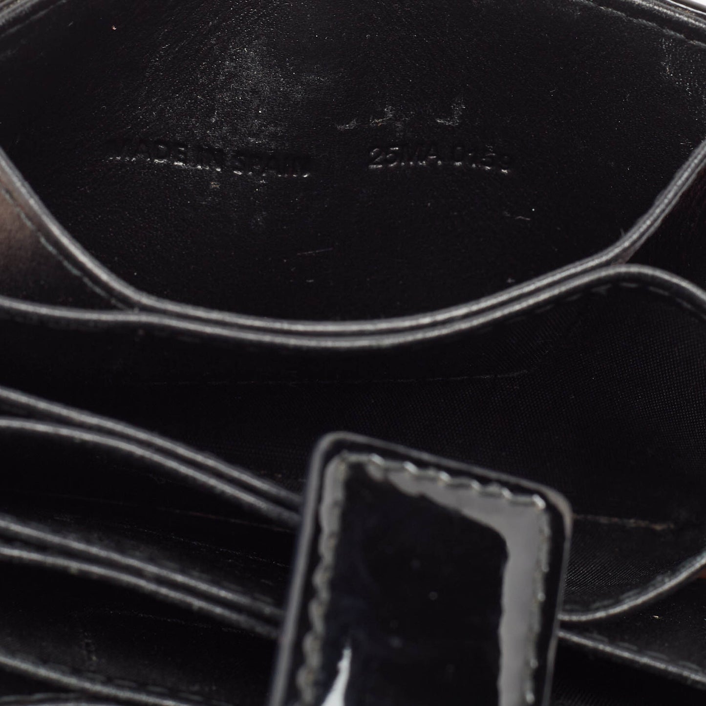 DIOR Black Cannage Patent Leather Lady  5 Gusset Card Holder