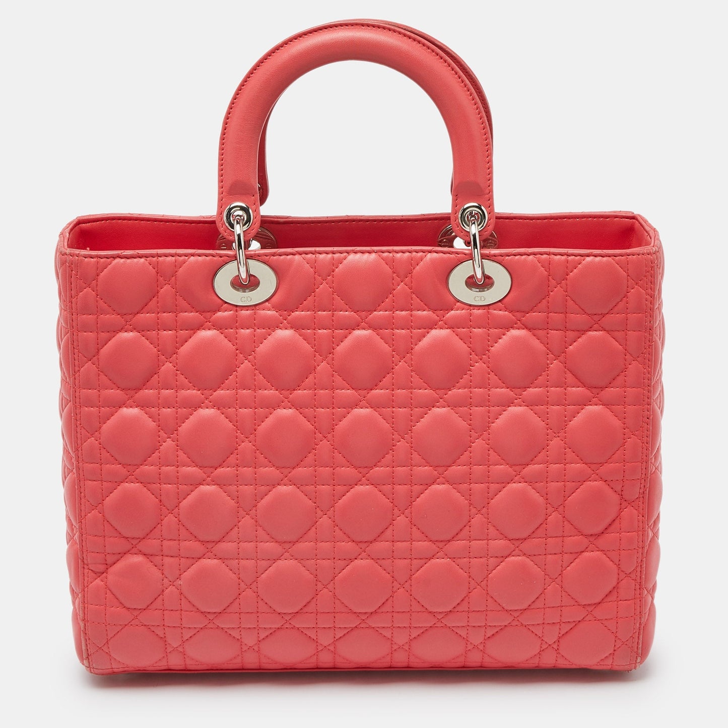 DIOR Pink Cannage Leather Large Lady  Tote