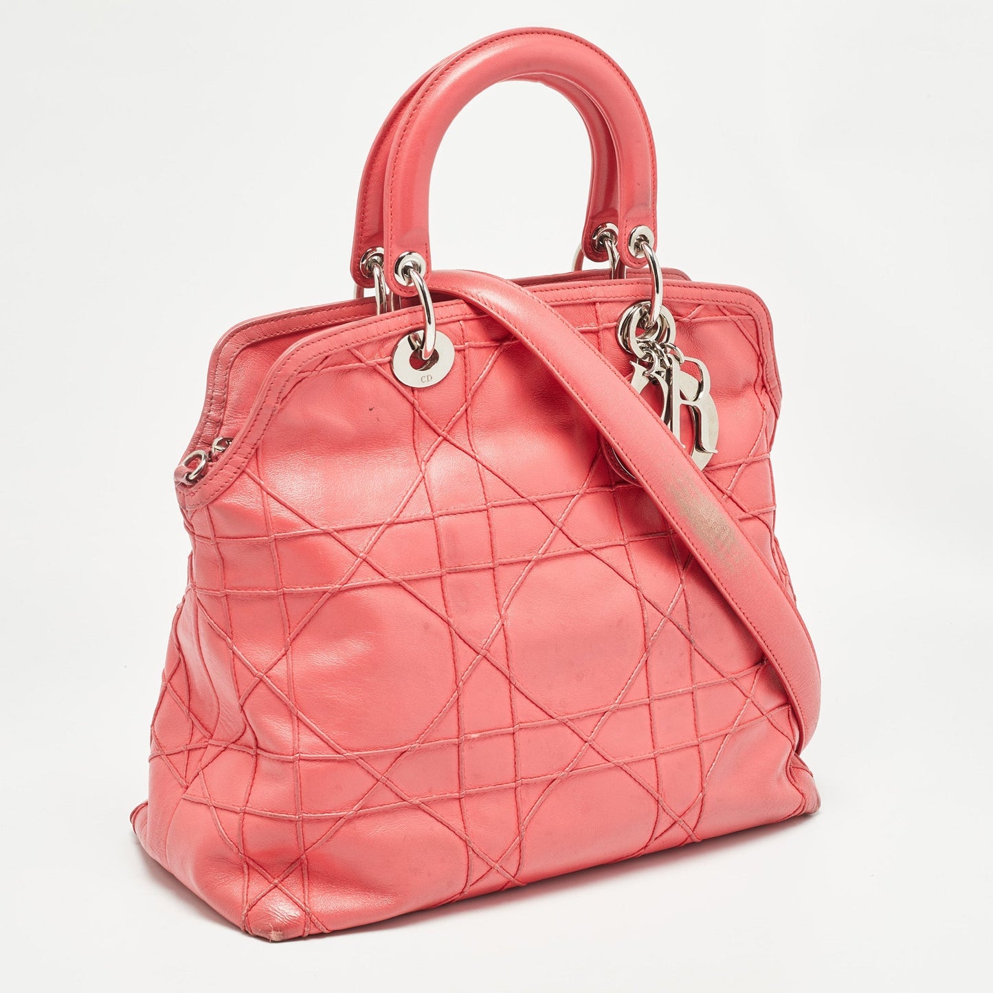 DIOR Coral Pink Cannage Leather Granville Tote