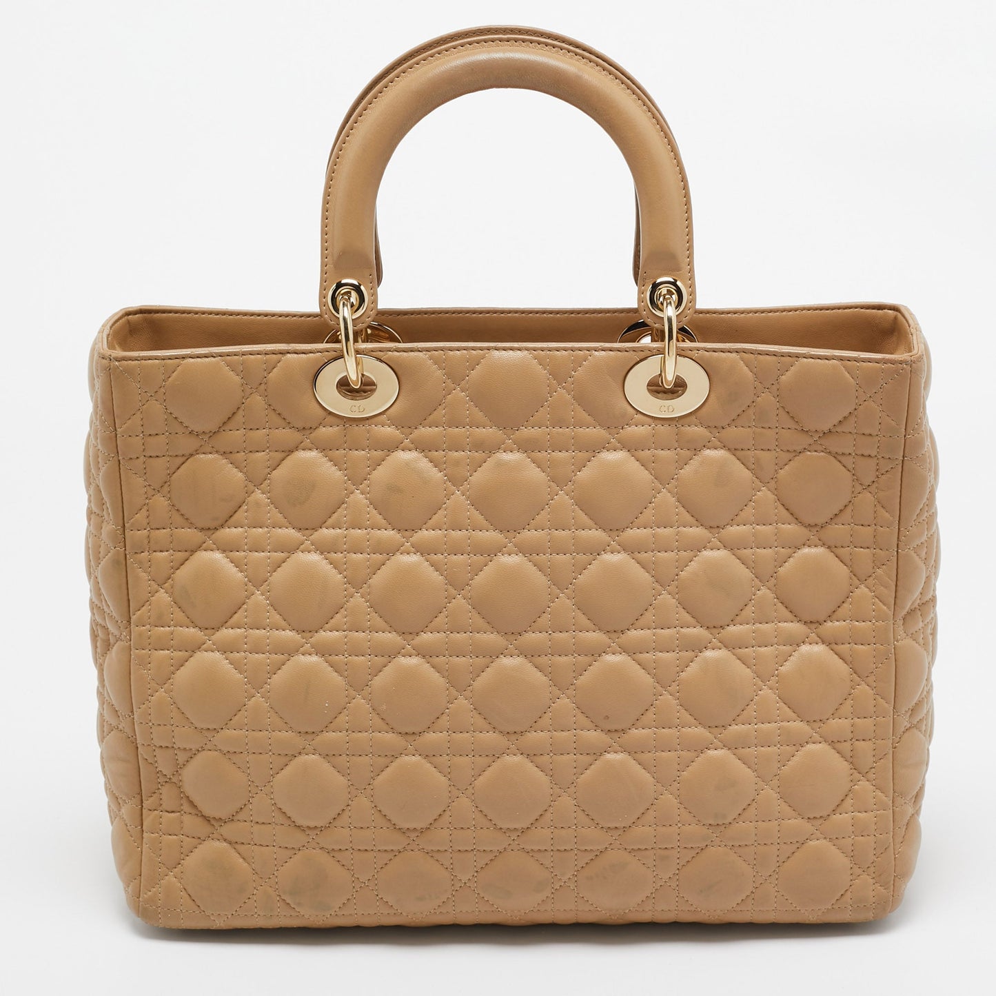 DIOR Beige Cannage Leather Large Lady  Tote