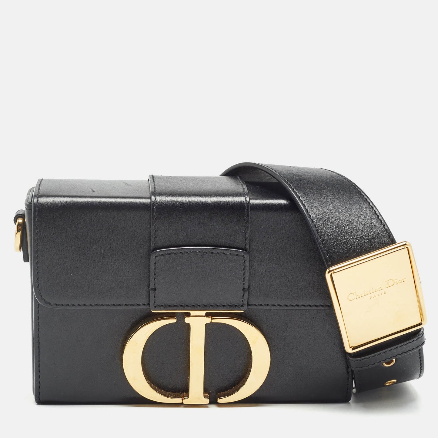 DIOR Black Leather 30 Montaigne Box Bag