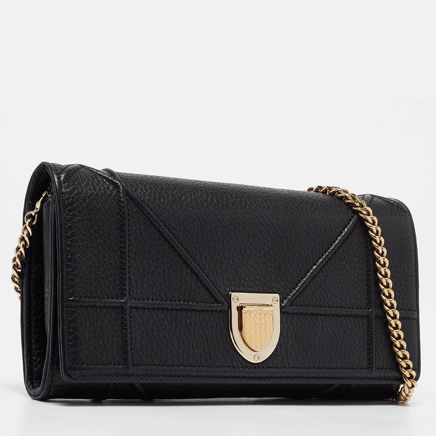 DIOR Black Leather ama Wallet On Chain