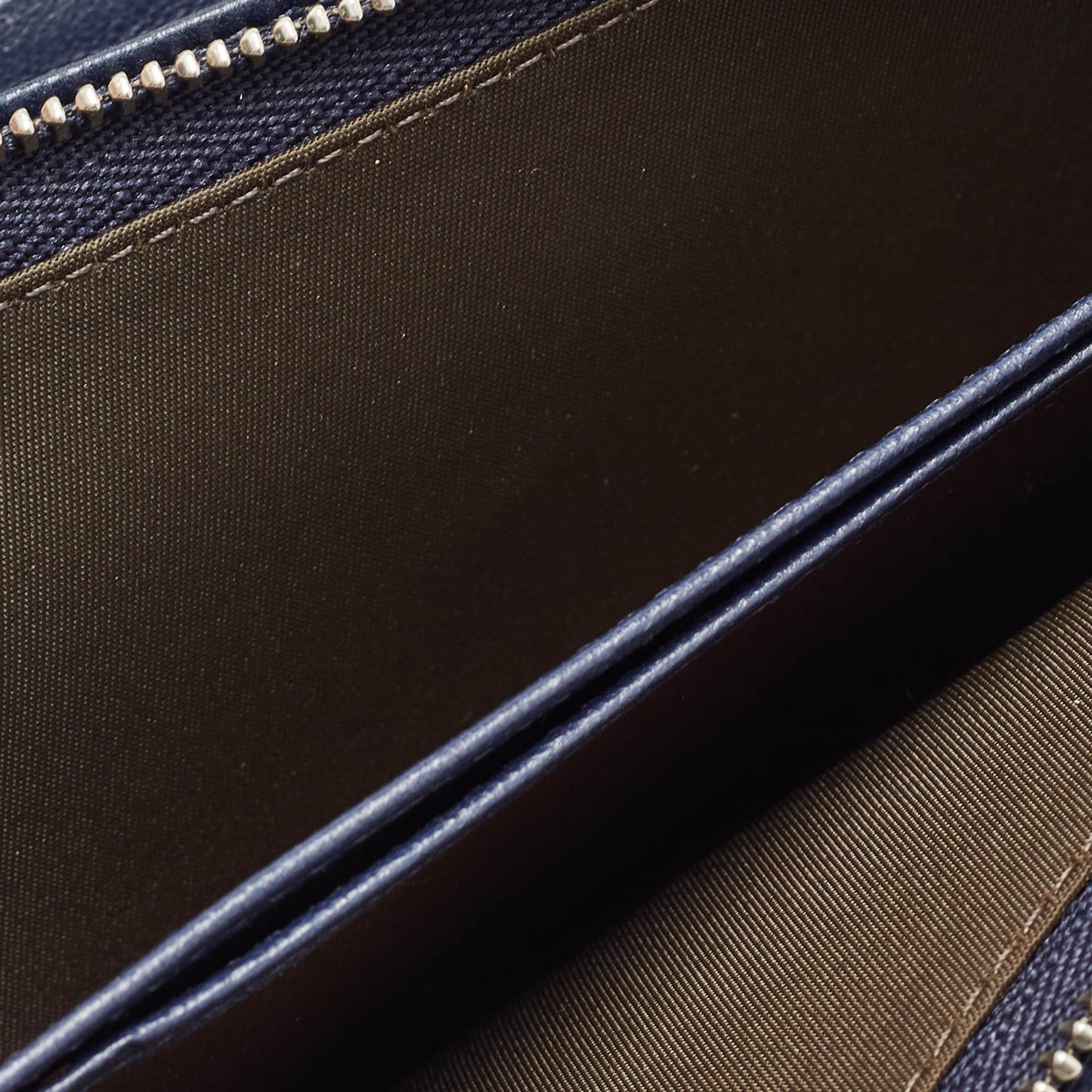 DIOR Navy Blue Cannage Quilted Leather New Lock Wallet on Chain