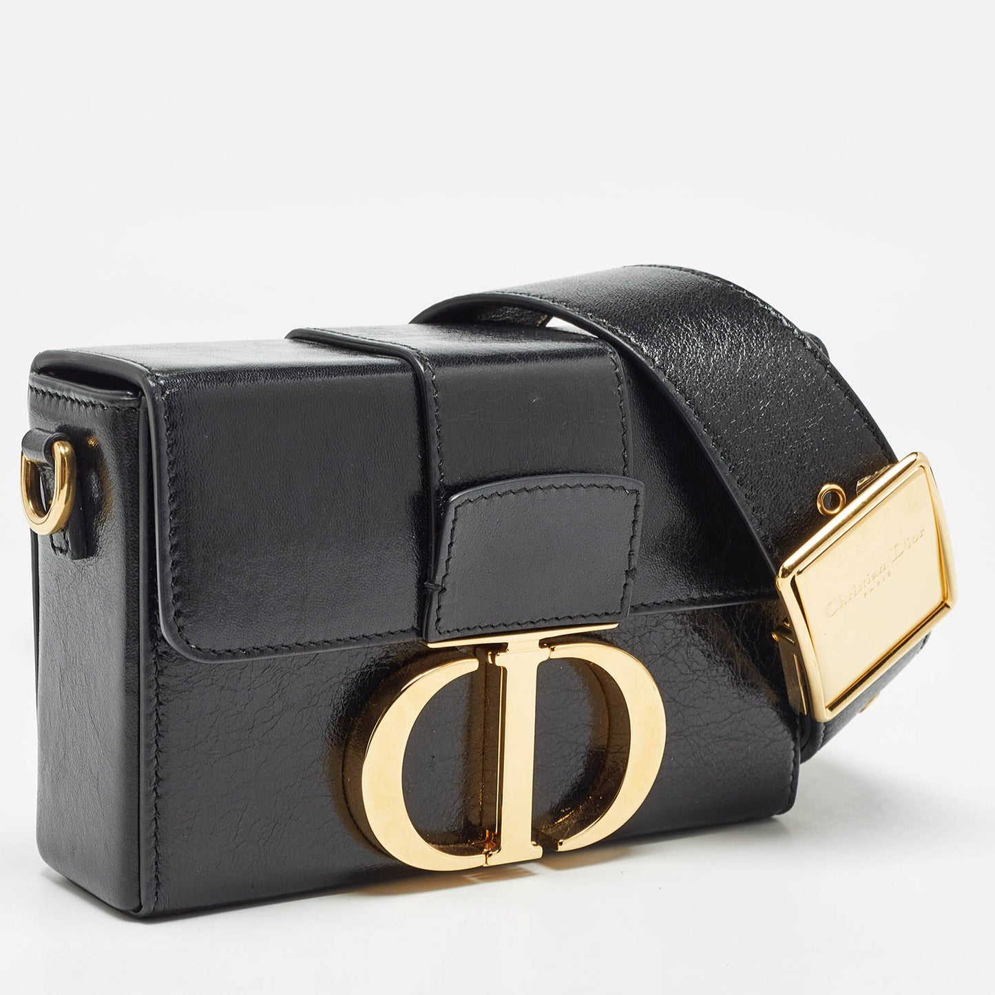DIOR Black Glossy Leather 30 Montaigne Box Bag