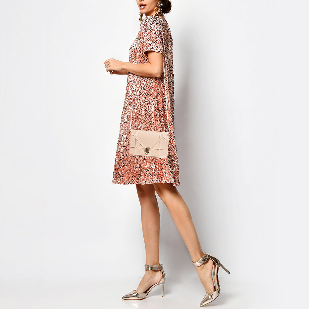 DIOR Beige Leather ama Wallet on Chain