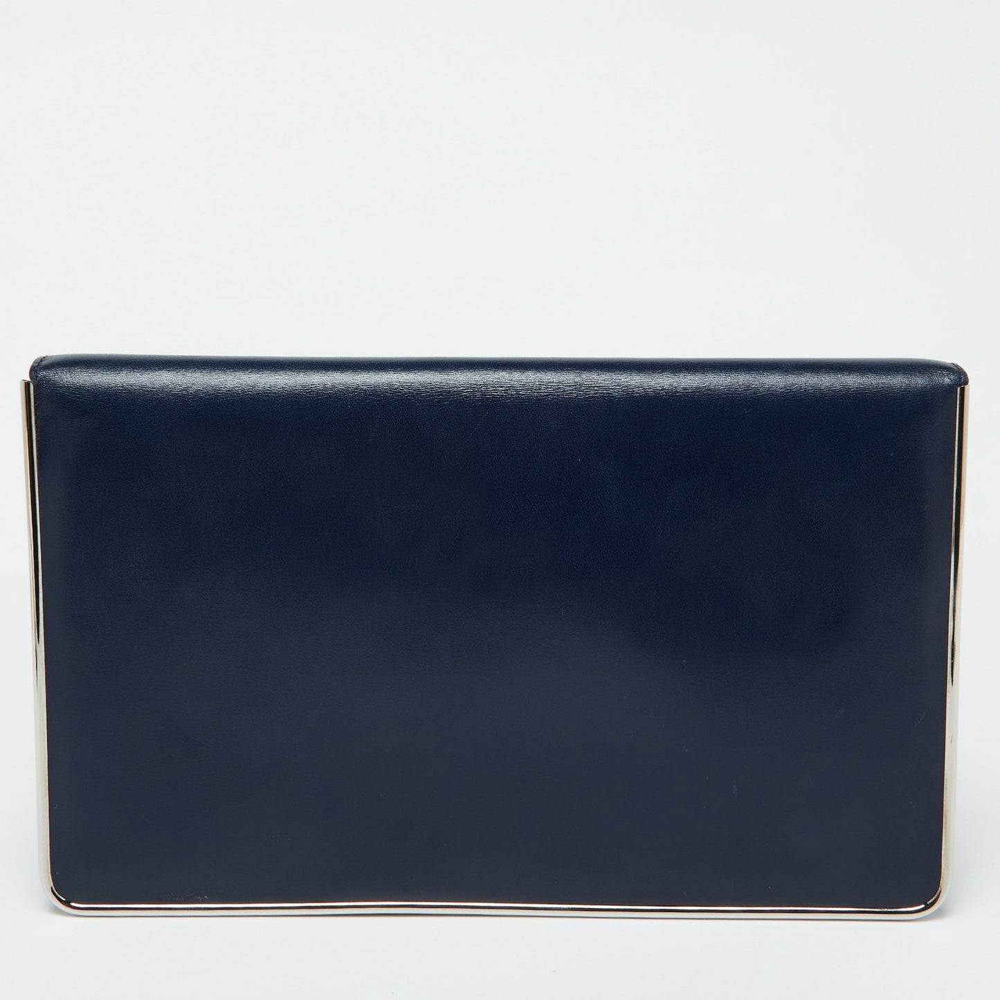 DIOR Blue Leather Metal Flap Clutch