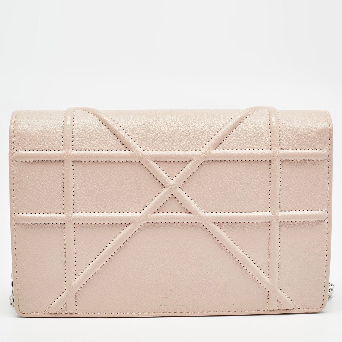 DIOR Light Pink Leather ama Wallet on Chain