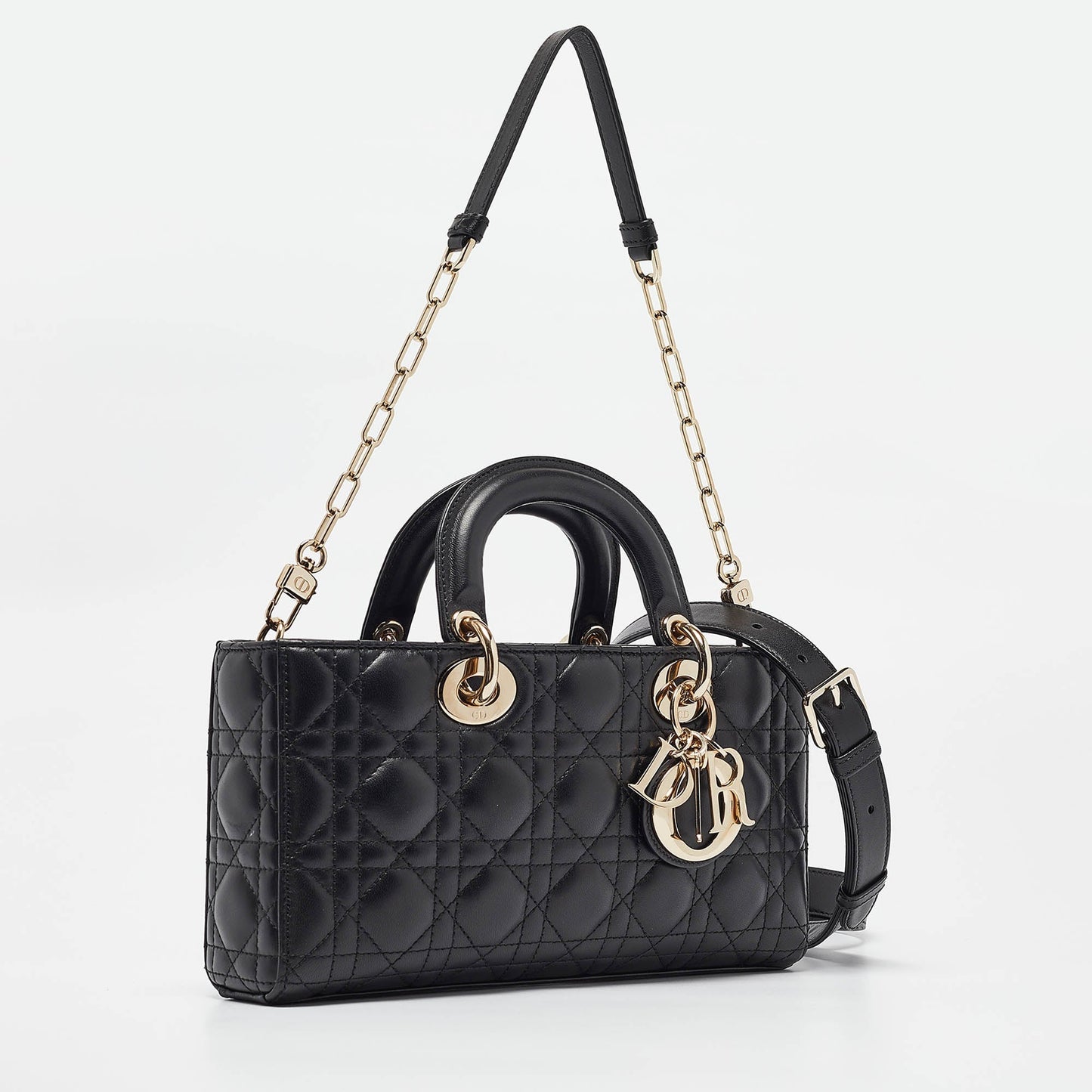 DIOR Black Cannage Leather Medium Lady D-Joy Tote