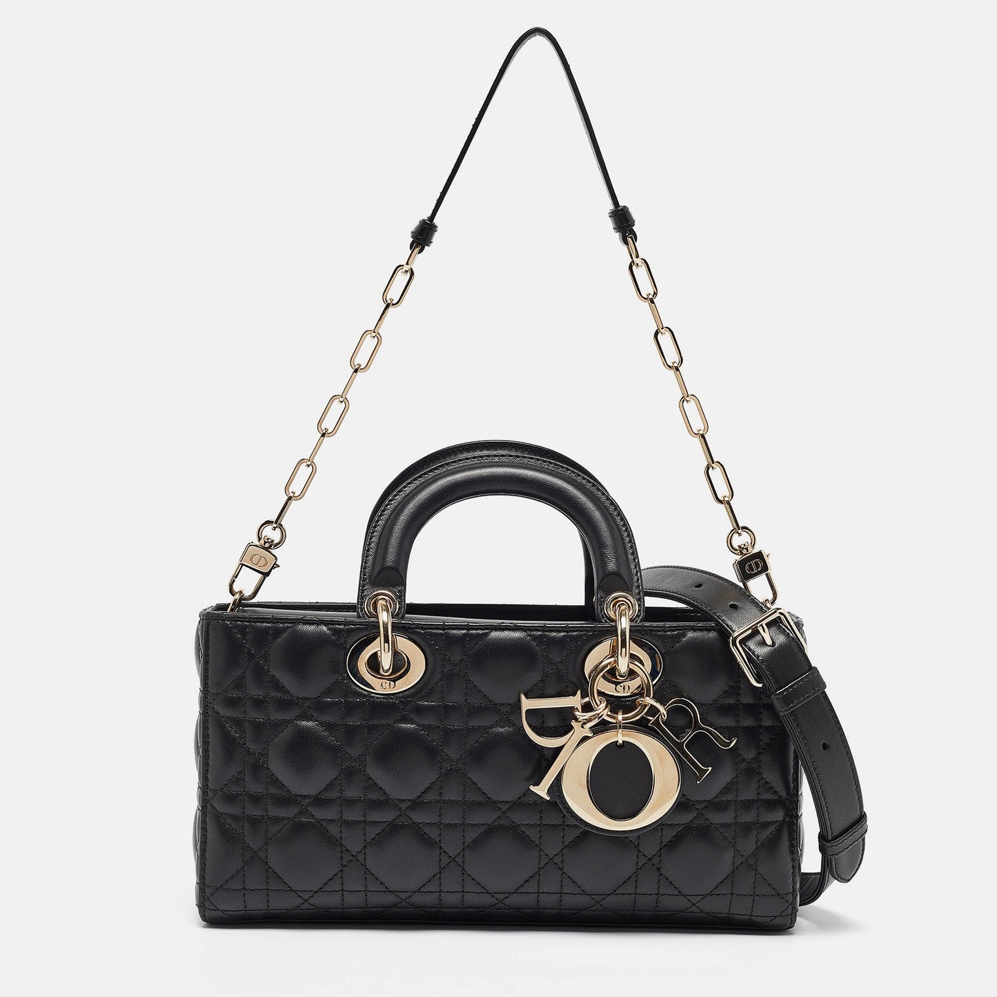 DIOR Black Cannage Leather Medium Lady D-Joy Tote