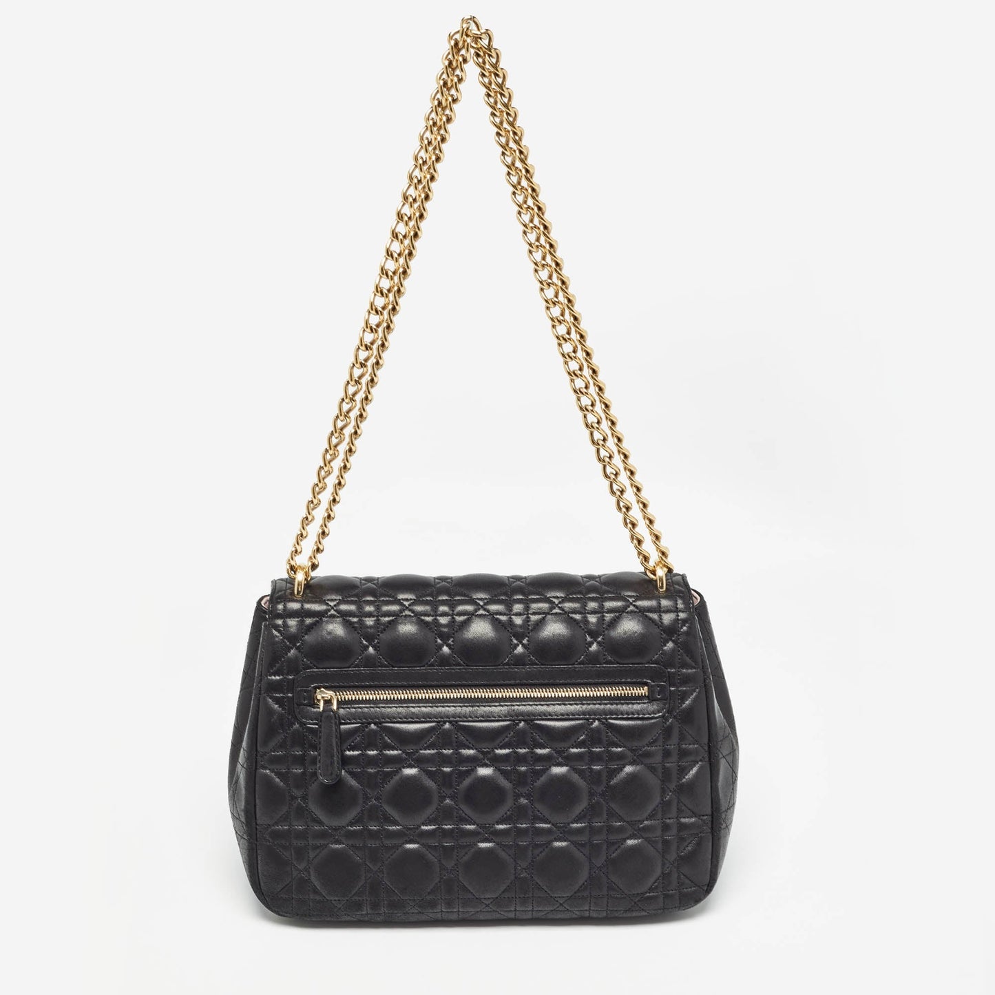 DIOR Black Cannage Leather Medium Miss  Flap Bag