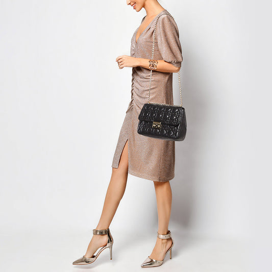 DIOR Black Cannage Leather Medium Miss  Flap Bag