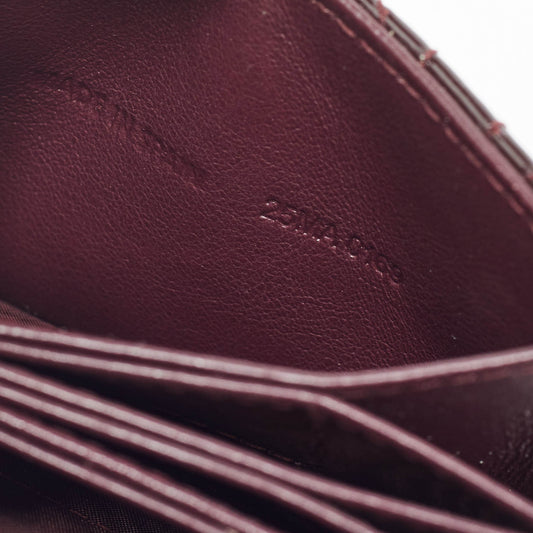 DIOR Burgundy Cannage Patent Leather Lady  5 Gusset Card Holder