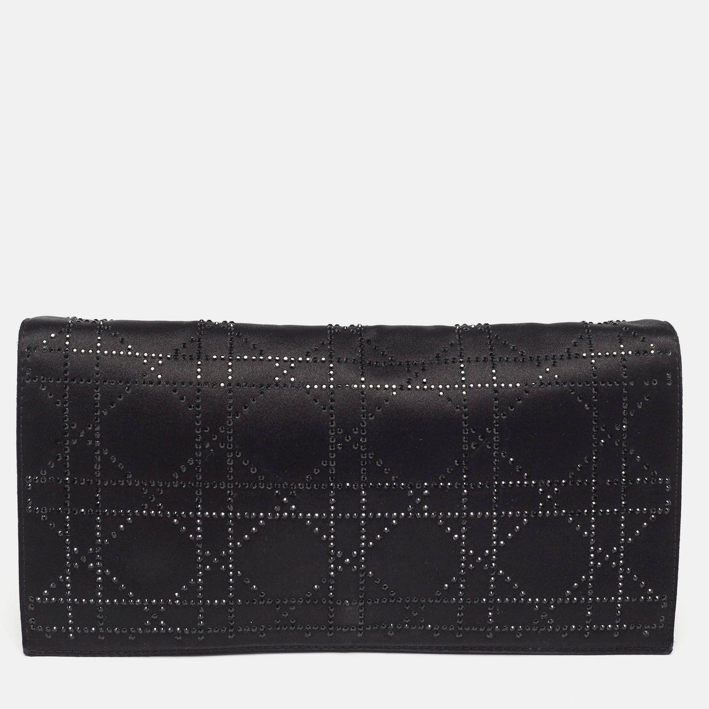 DIOR Black Cannage Satin Lady  Clutch