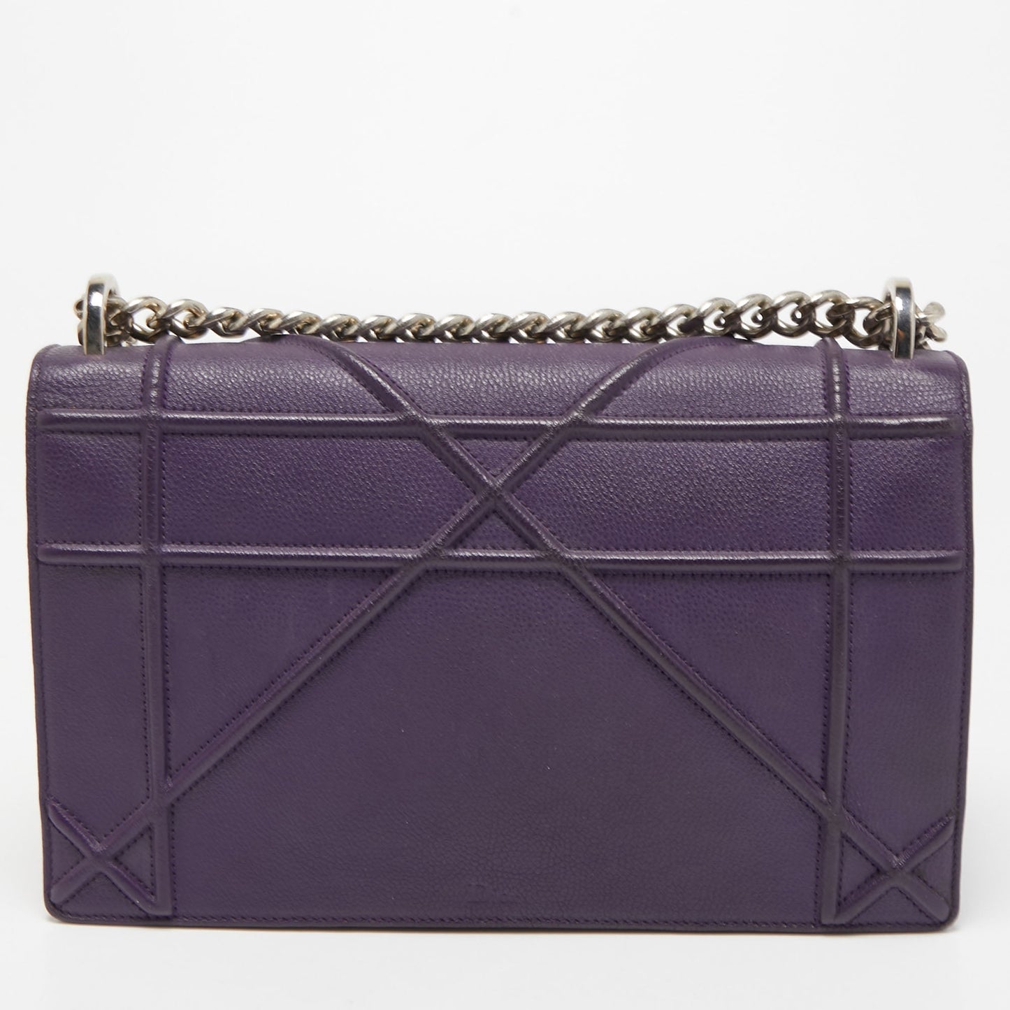 DIOR Purple Leather Medium ama Flap Shoulder Bag