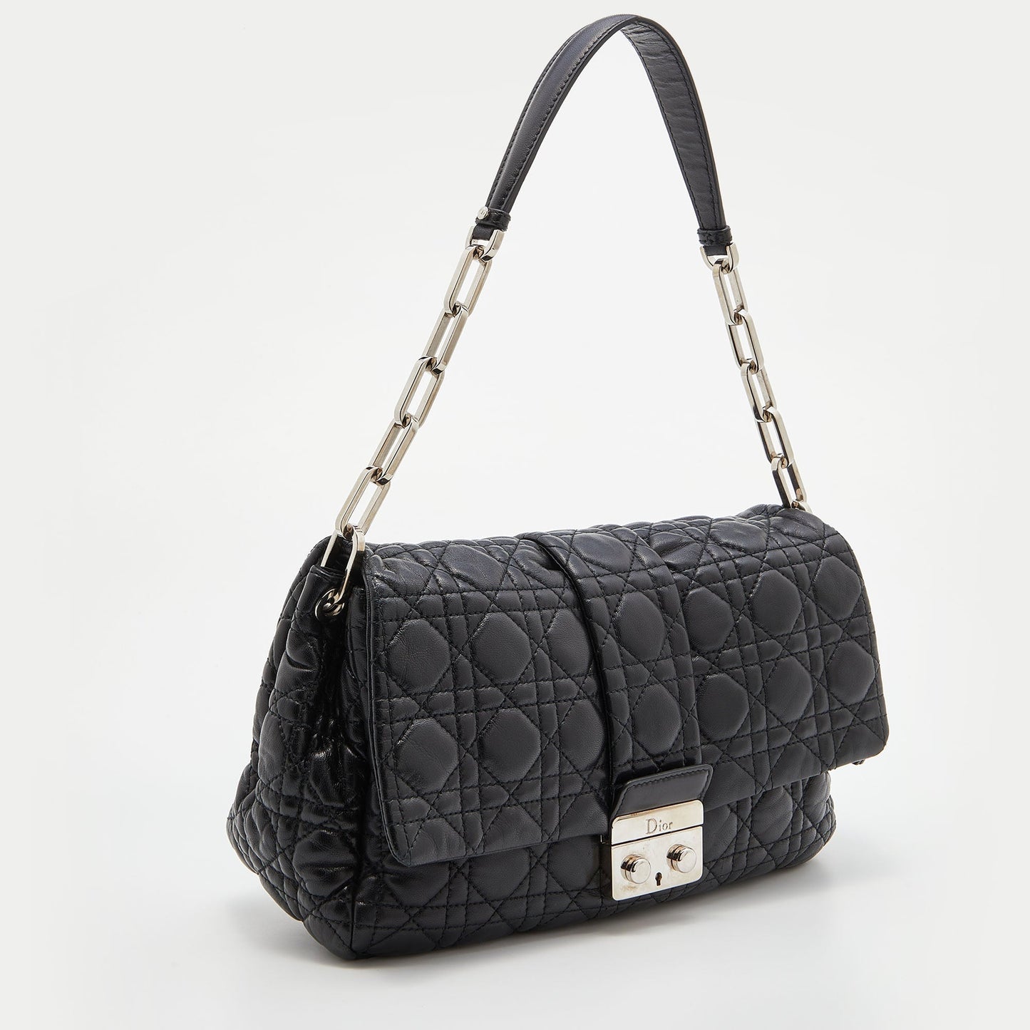 DIOR Black Cannage Leather Miss  Flap Bag