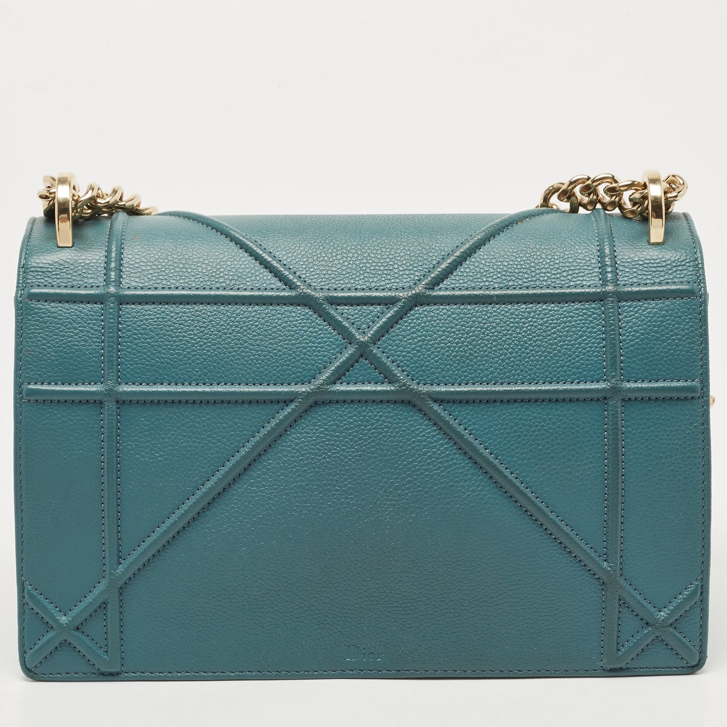 DIOR Teal Green Leather Medium ama Shoulder Bag