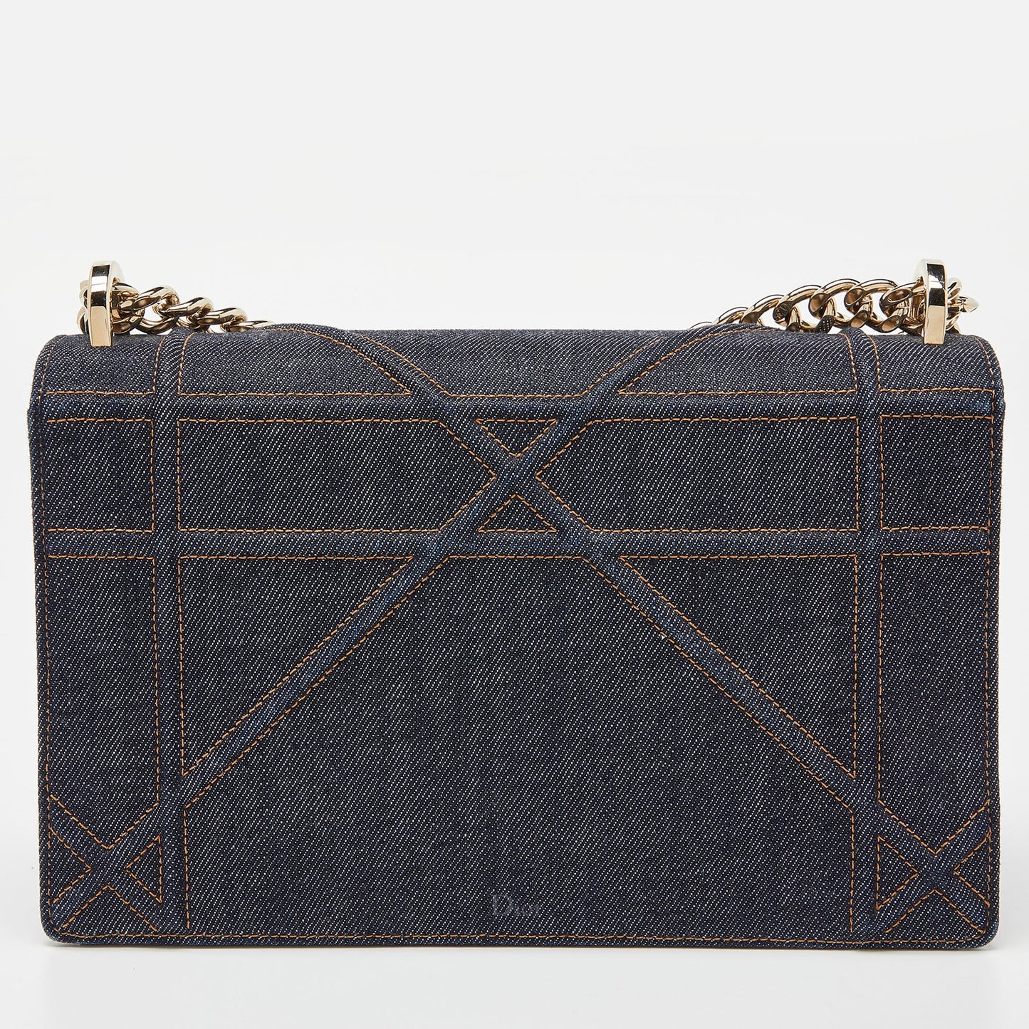 DIOR Blue Denim Medium Crystal Embellished ama Shoulder Bag