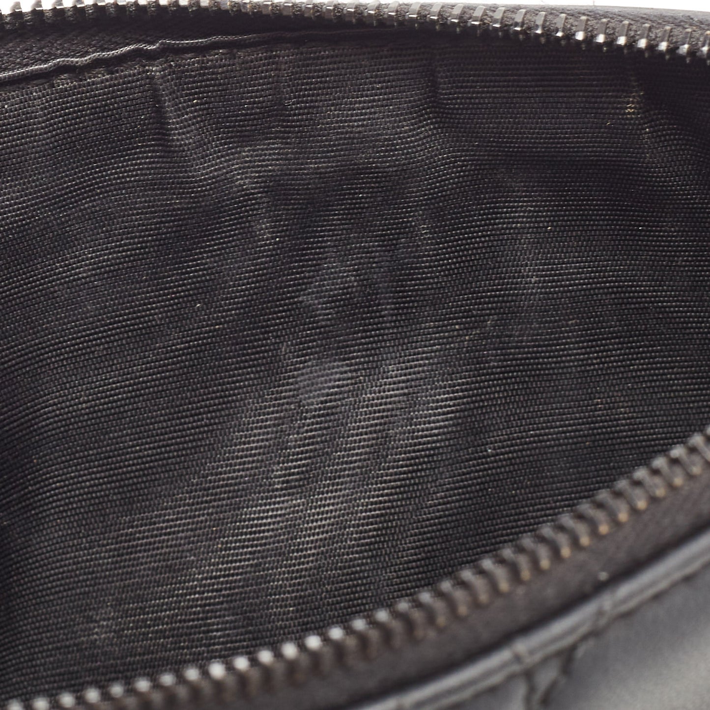 DIOR Black Matte Cannage Leather Zip Pouch