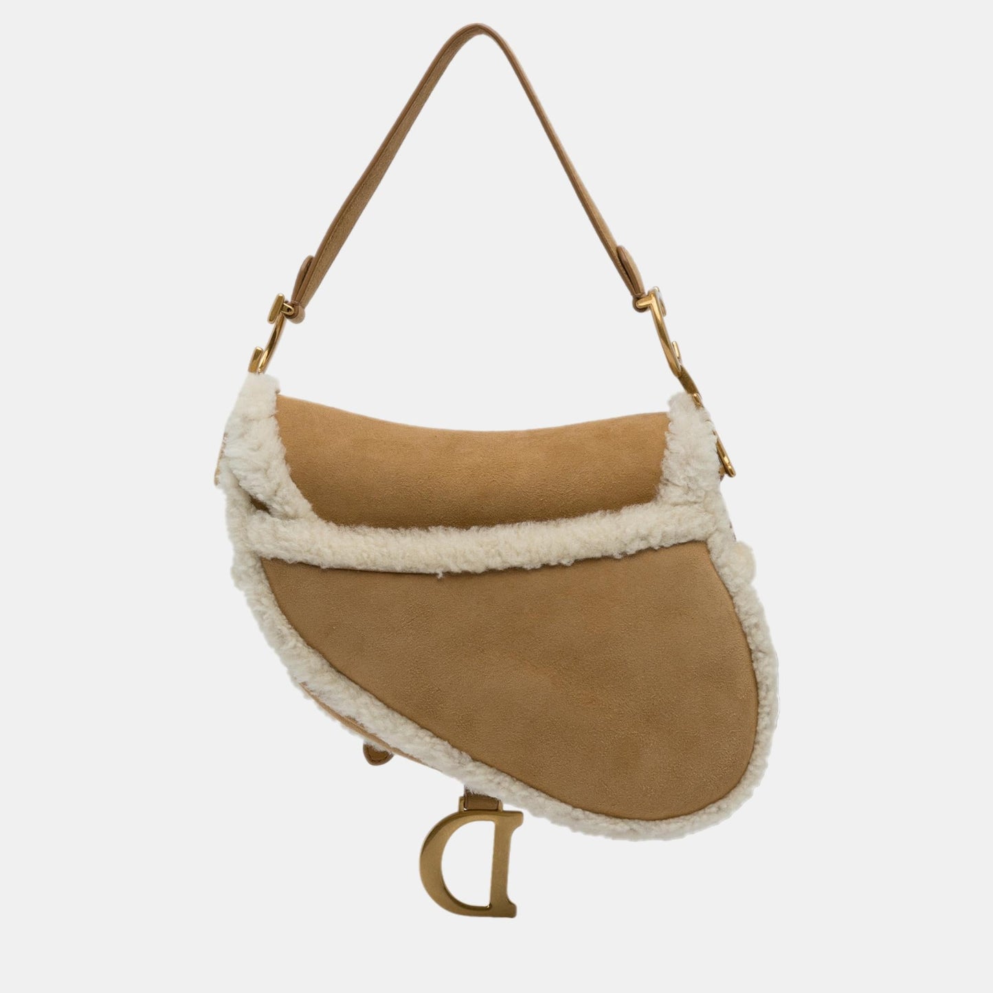 DIOR Brown Shearling Saddle Bag