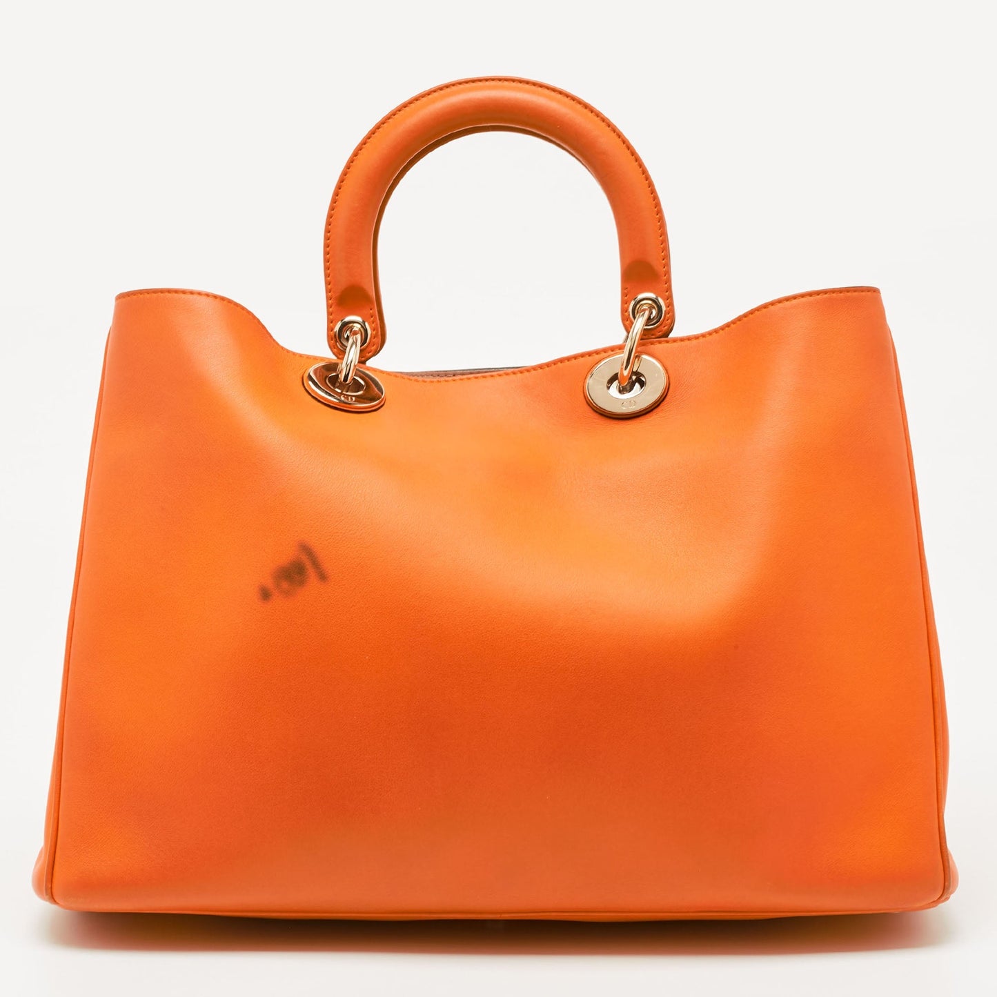 DIOR Orange Leather Large issimo Shopper Tote