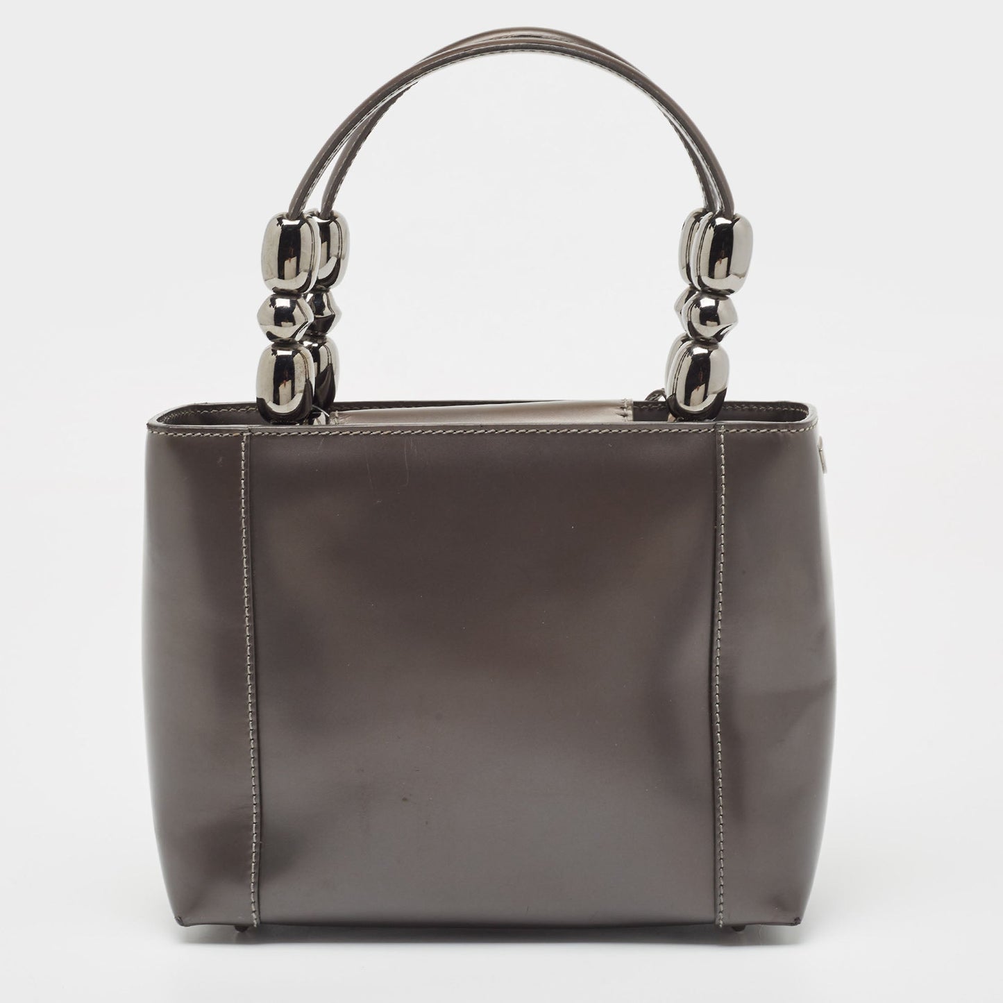 DIOR Metallic Dark Grey Leather Malice Tote