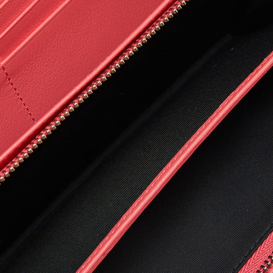DIOR Orange Cannage Patent Leather Miss  Promenade Wallet