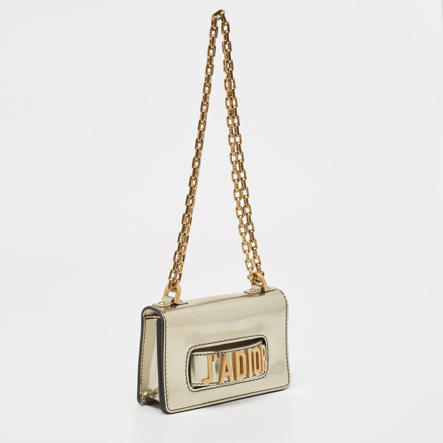 DIOR Metallic Patent Leather Mini J'A Shoulder Bag