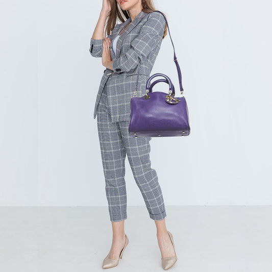 DIOR Purple Leather issimo Bowler Bag