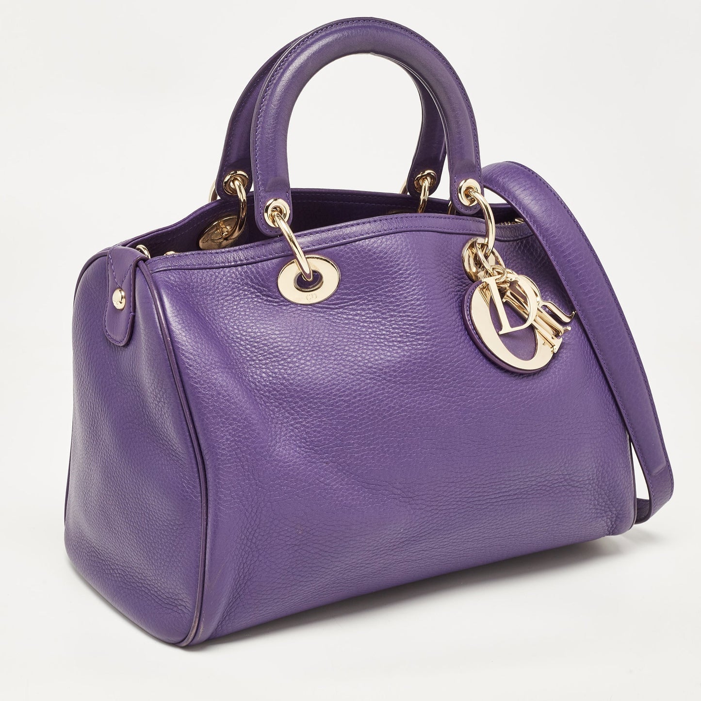 DIOR Purple Leather issimo Bowler Bag