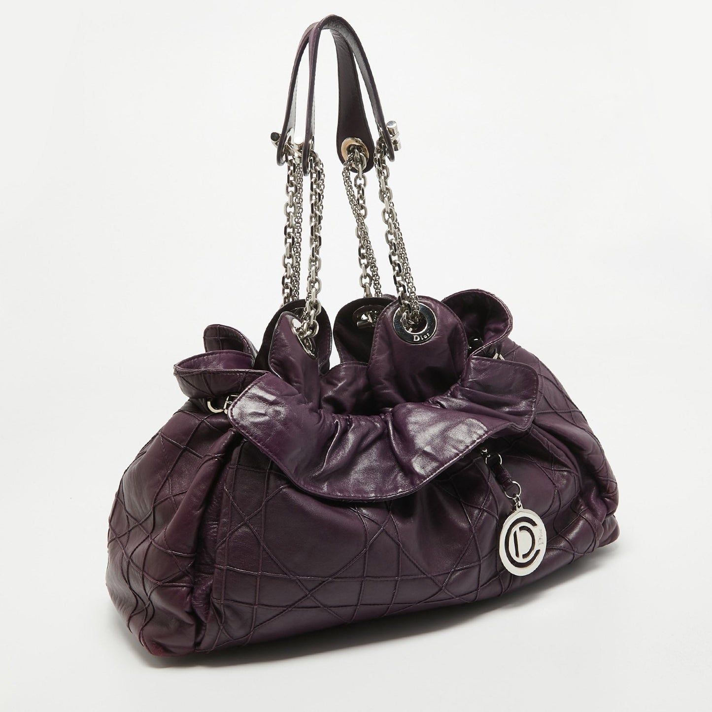 DIOR Purple Cannage Leather Le Trente Shoulder Bag