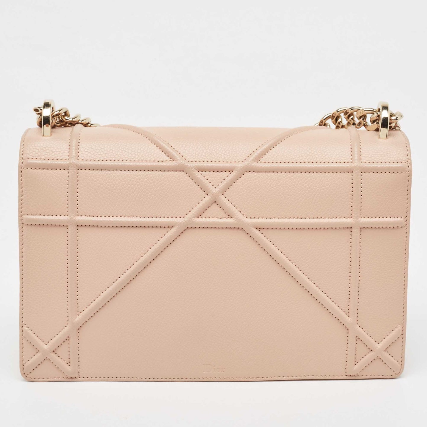 DIOR Peach Leather Medium ama Flap Shoulder Bag