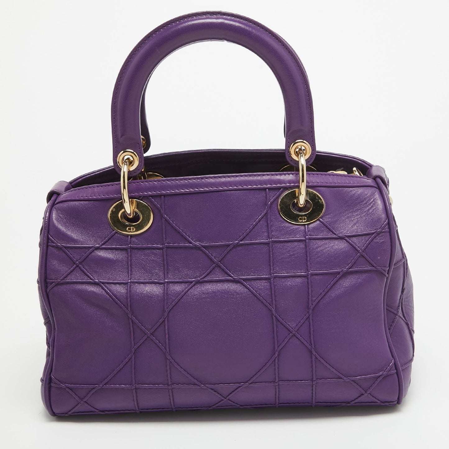 DIOR Purple Leather Granville Polochon Bag