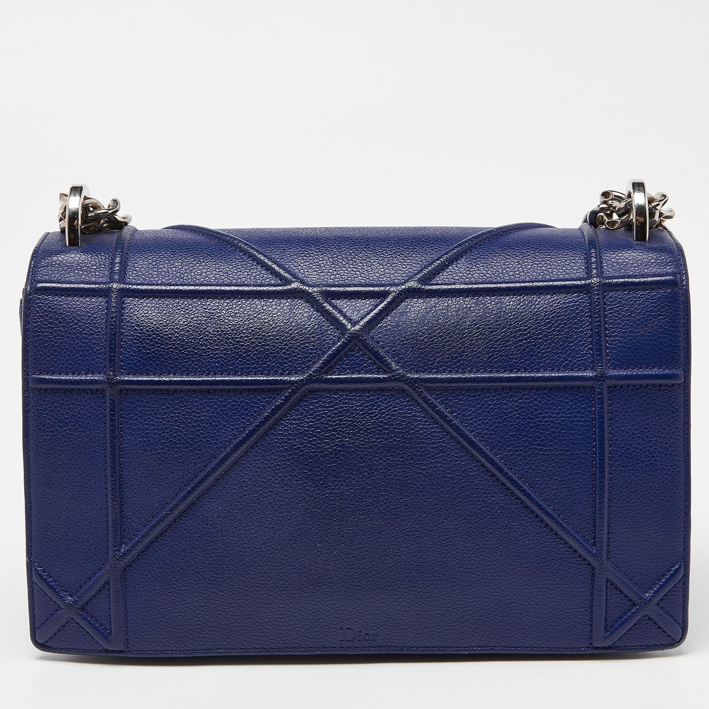 DIOR Blue Leather Medium ama Flap Shoulder Bag