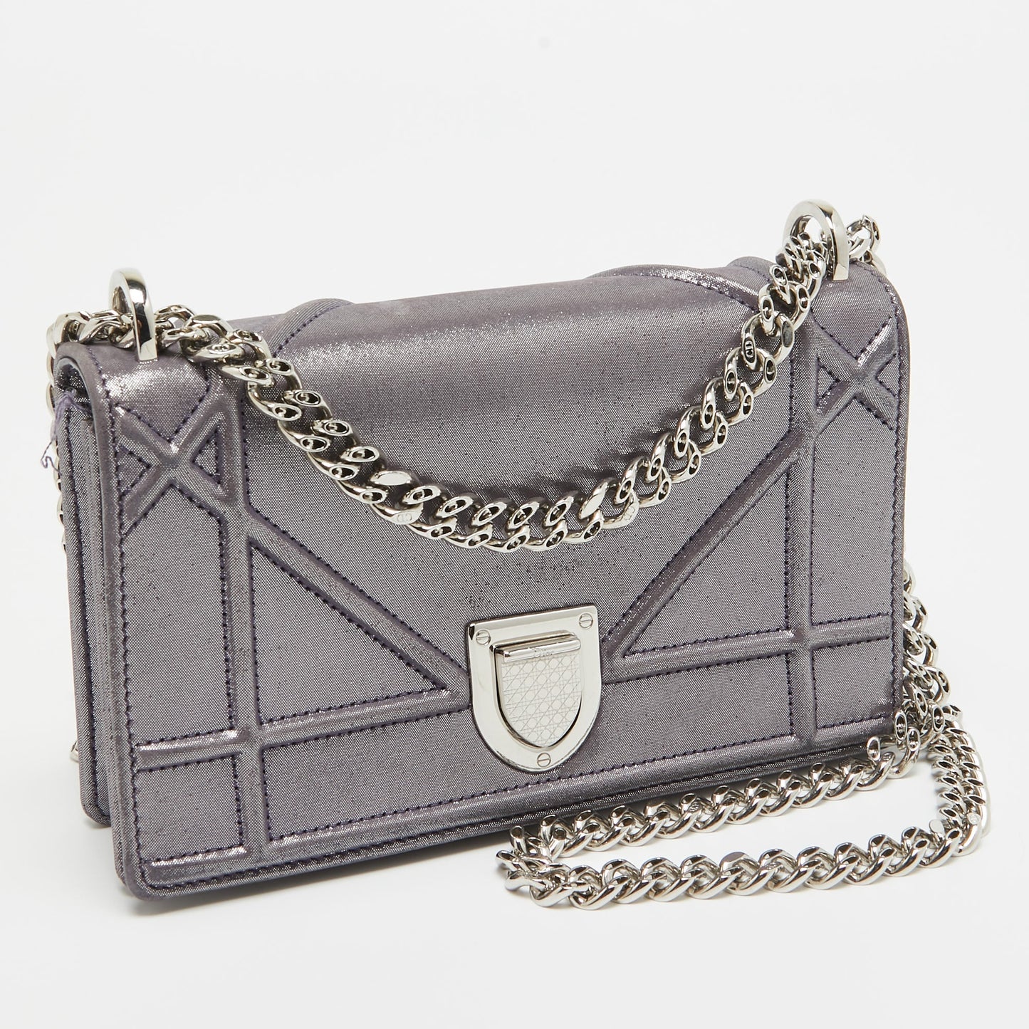 DIOR Purple Iridescent Leather ama Wallet on Chain