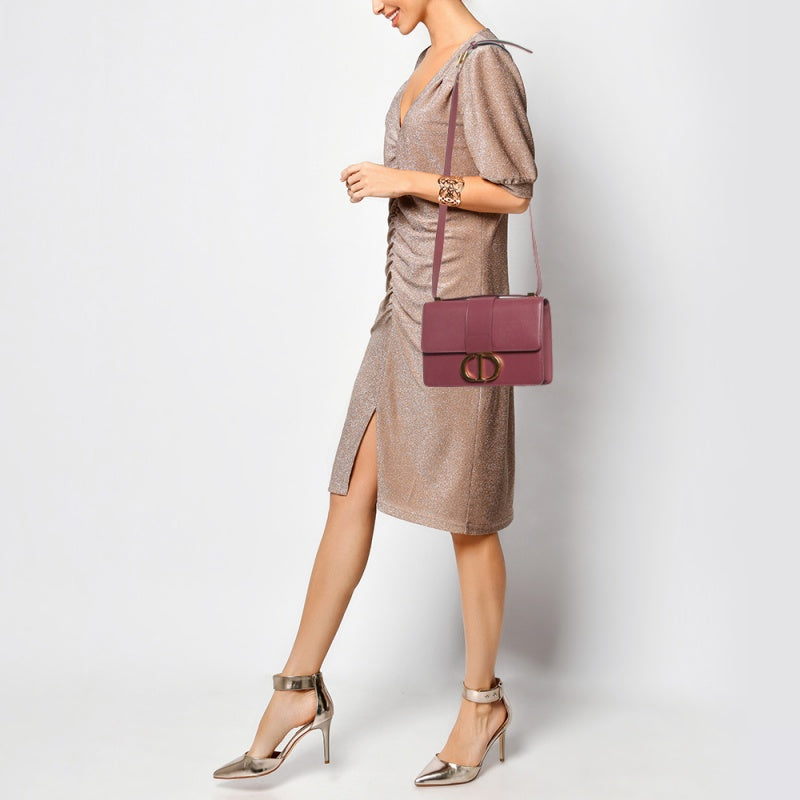 DIOR Rose Wood Pink Leather 30 Montaigne Shoulder Bag